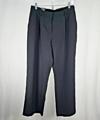 Pantalones DKNY para mujer 10 negros pierna ancha pantalones cintura elástica vestido trabajo Foto 1 de 4
