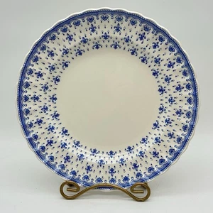 "Plato de cena Spode Copeland Fleur De Lis azul y blanco hueso China Inglaterra 10 3/8""" - Imagen 1 de 7