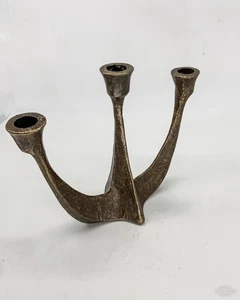 Michael Harjes Brutalist Bronze Candle Holder German 70s  19x22cm - Picture 1 of 3