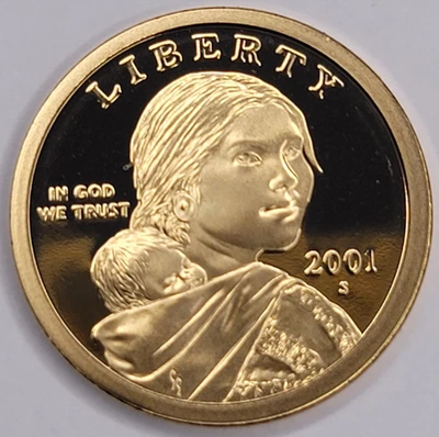 2001 S PROOF GEM DCAM DÓLAR SACAGAWEA NATIVO AMERICANO - Imagem 1 de 4