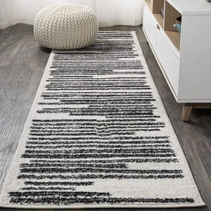 MOH207A-28 Khalil Modern Berber Stripe Indoor Farmhouse Area-Rug Bohemian Min... - Picture 1 of 6