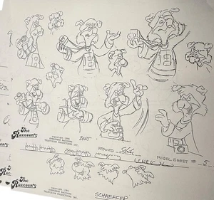 The Raccoons Series Show Animation Characters Model Sheet Lot From Studio - Picture 1 of 11