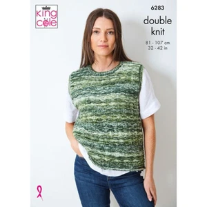 King Cole Pattern Sweater and Tank Top Knitted in Camouflage DK 6283 - Picture 1 of 2