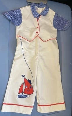 Vintage Toddler Boys 1960’s Outfit Set Embroidered By Pert N Sassy Miss Bea 2T - Image 1 of 4