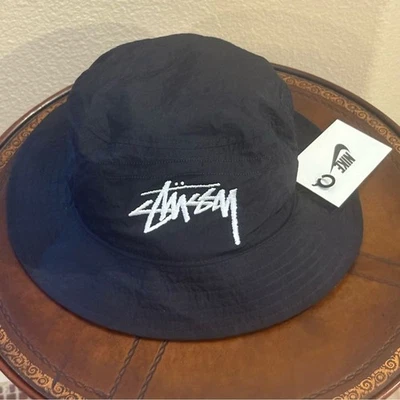 NWT~Stussy x Nike Black Embroidery Bucket Hat Size S/M-Unisex - Image 1 of 4