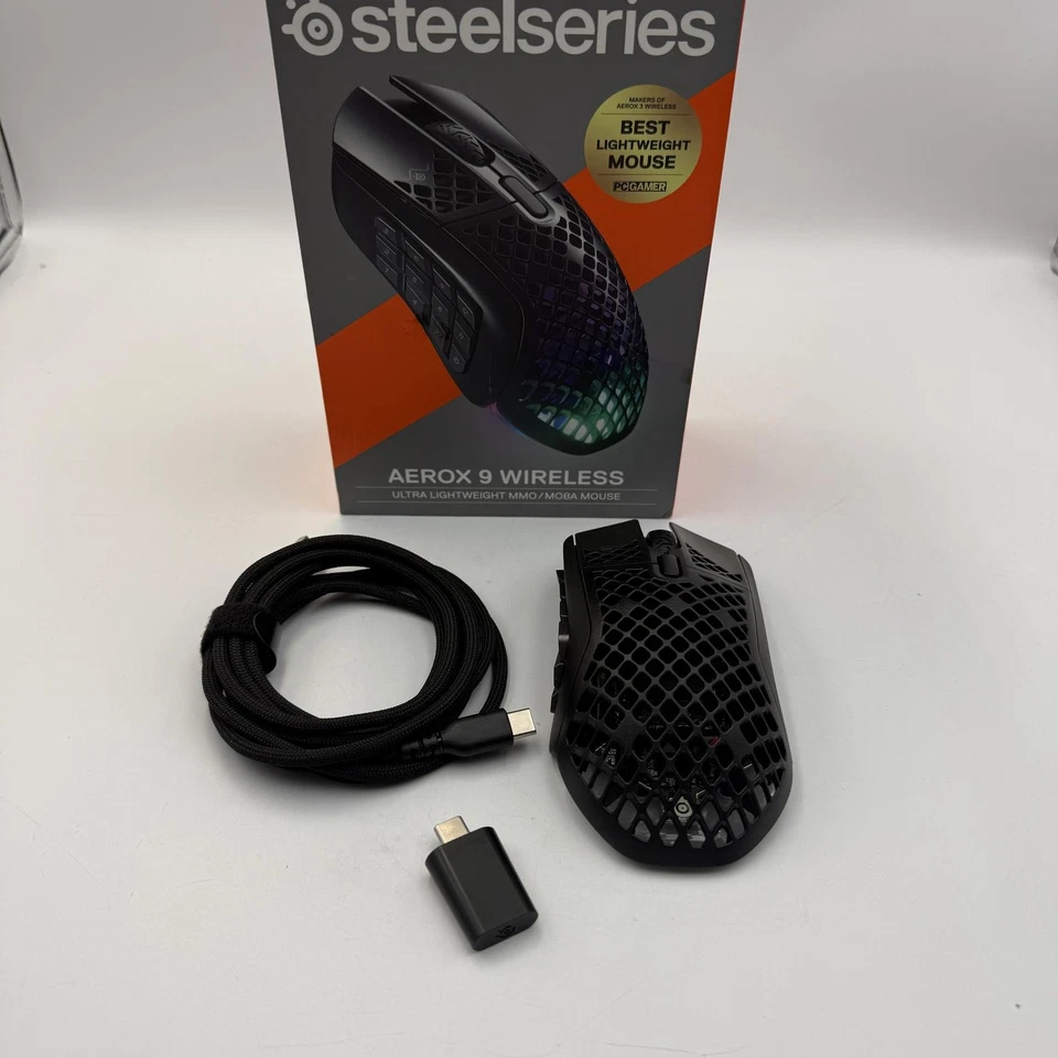 SteelSeries Aerox 9 Wireless - Holey RGB Gaming Mouse - Image 1 of 4