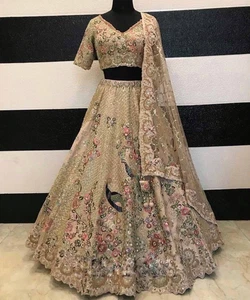 Nuovo designer matrimonio indiano Lehenga Choli pakistano Bollywood abbigliamento festa Lengha - Foto 1 di 4