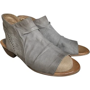 Miz Mooz NYC Damen-Sandalen 7,5 Leder grau Nieten Reißverschluss zehenfrei Chase Boho - Bild 1 von 18