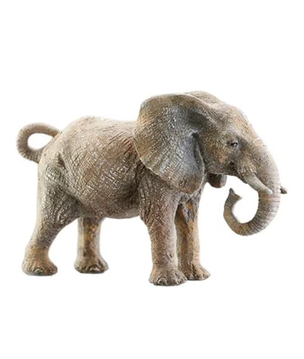 African Elephant Figurine Gray Realistic Textured Features 22 cm Long Resin - Изображение 1 из 2