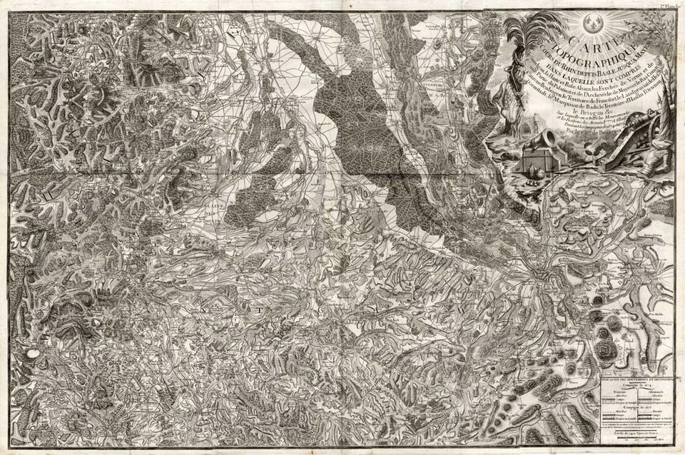 Mapa antiguo-BASILEA-RINO-SUIZA-Beaurain-1782 Foto 1 de 1