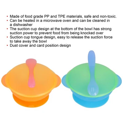 Babyschale Sichere Baby -Fütterungsschale Mit Deckel Und Löffel Für Babys - Bild 1 von 4