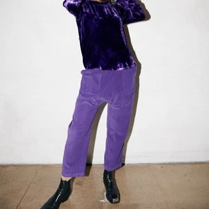 Raquel Allegra Sunday Pant in Royal Purple Corduroy Size 3 or XL - Picture 1 of 13
