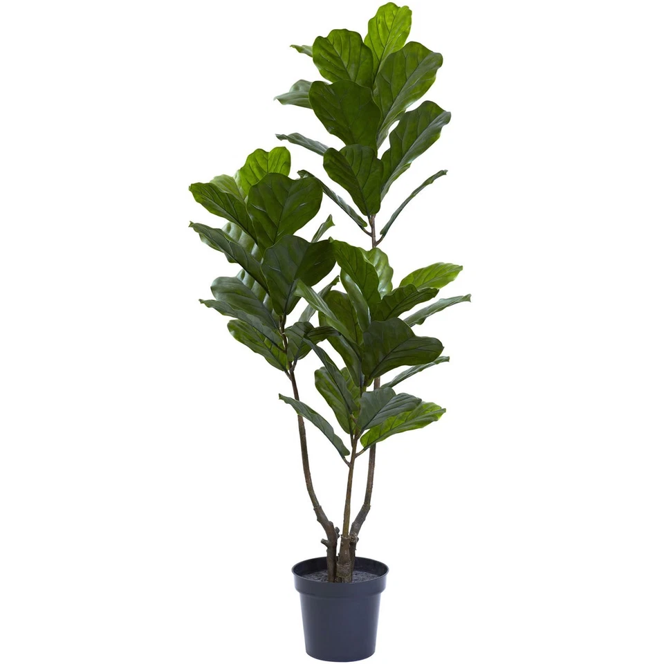 Nearly Natural 65” Fiddle Leaf Tree UV Resistant Indoor Outdoor 5449