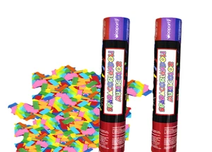 Tubo Sparacoriandoli Multicolor 40 cm 2 pezzi – Cannone Coriandoli a Pressione - Foto 1 di 4