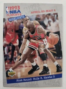 MICHAEL JORDAN 1993-94 UPPER DECK BASKETBALL #180 1993 NBA PLAYOFF HIGHLIGHTS - Picture 1 of 2