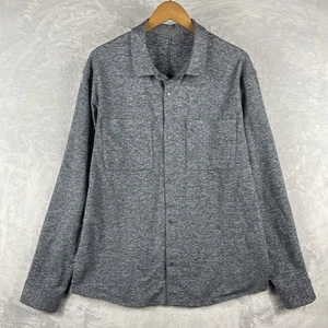 Lululemon Shirt Men's 2XL Soft Knit Overshirt Snap Flannel Gray casual preppy - Picture 1 of 6