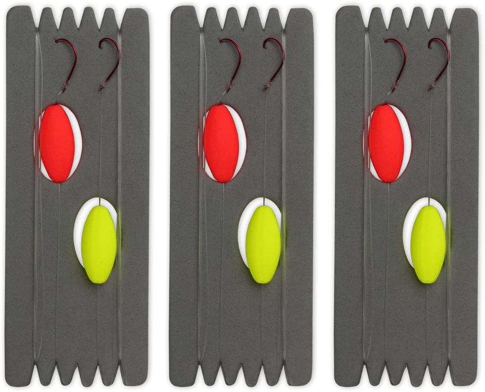 6 x Fluorocarbon Trout Rigs with Winder, Pilot Ball and Fishing Hooks - Image 1 of 1