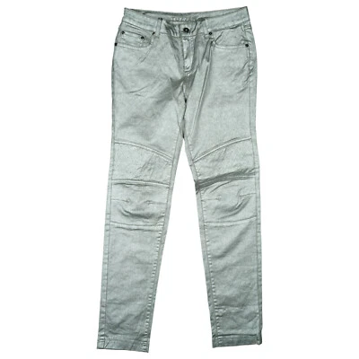 TUZZI Mujer Súper Stretch Vaqueros Ciclista Slim Fit 38 W30 L32 Plata Brillo Neu - Imagen 1 de 4