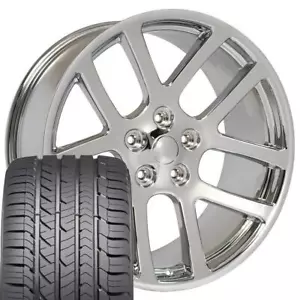22" Rims Tires Fit Dodge RAM SRT Chrome Wheels GY Tires 2223 - Picture 1 of 8