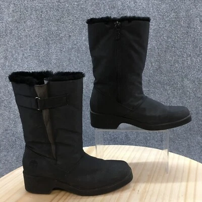 Totes Boots Womens 7 M Hailey Mid Calf Winter 16338-0 Black Faux Fur Waterproof - Image 1 of 4