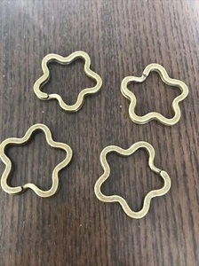 4 x Schlüsselring Stern Basteln Bronze - Bild 1 von 1