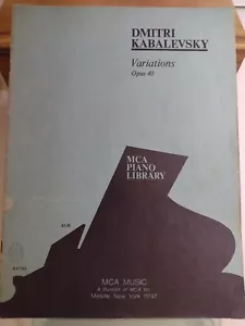 Variations Opus 40 Dmitri Kabalevsky. Hal Leonard New-Old Stock - Picture 1 of 3