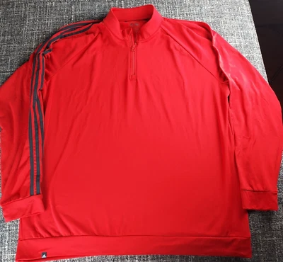 Adidas Mens Red 1/4 Zip Pullover Activewear Shirt Size 2XL Casual Golf - Imagem 1 de 4