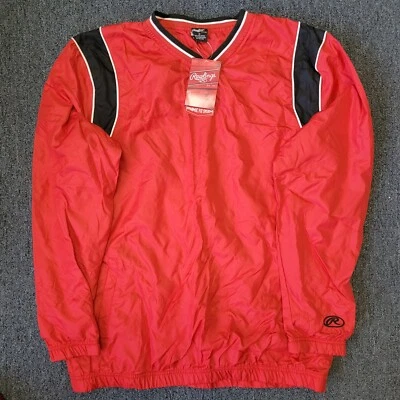 Rawlings Hombre Dobby Pullover Prendas exteriores Chaqueta Rojo/Negro XL Foto 1 de 2