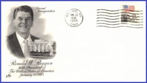 USA4 #IN32 U/A ARTCRAFT 4 FDC Inauguración Reagan 2do Término 1985 - Imagen 1 de 1