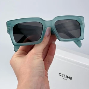 Celine Women Sunglasses Light Green Grey Square CL40280U 3 DOTS 93A BRAND NEW - Picture 1 of 9