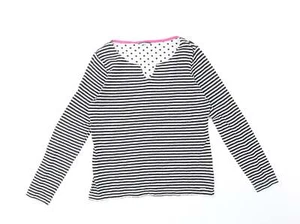 Camicia base DASH da donna nera a righe cotone taglia 10 collo a V - Foto 1 di 12