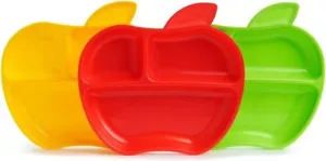 Munchkin Baby Feeding Dishes Food Weaning Lil Apple Plates 3Pk - Picture 1 of 5