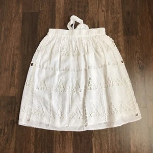FALDA FORRADA PERFORADA DE MUJER ZARA BASIC XS MARFIL 2 CAPAS - Imagen 1 de 3