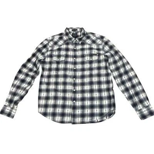 Hombre Lucky Brand Etiqueta Negra Perla Occidental A Presión Manga Larga Talla Mediana - Imagen 1 de 6