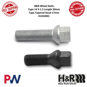 H&R Wheel Lug Bolts Silver  Type 14 X 1.5 Length 30mm Type Tapered Head 17 mm - Picture 1 of 10