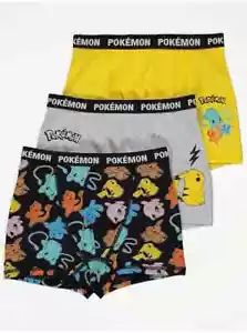 Paquete de 3 calzoncillos boxer hipster para niños Pokemon ropa interior calzoncillos para niños (a) - Imagen 1 de 4