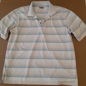 Kirkland Signature Polo Uomo XXL Manica Corta Performance Bianco Blu Arancione - Foto 1 di 6