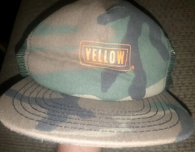 Boné de beisebol vintage década de 1980 chapéu YELLOW TRUCK COMPANY semi caminhoneiro malha Snapback - Imagem 1 de 4