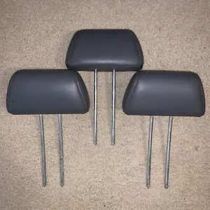 2003-2008 Honda Pilot Rear Seat Head Rests Set of 3 Gray Leather Headrests OEM - Picture 1 of 13