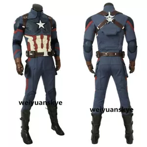 Avengers 4 Endgame Captain America Cosplay Costume Men Full set without shoes - Picture 1 of 13