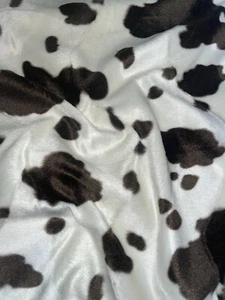 1 meter animal brown cow print faux fur velboa velour fabric..58” wide #41400 - Picture 1 of 5