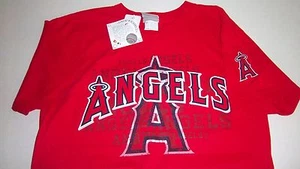 NWT Boys Anaheim Angels Majestic Red Vintage-Look Logo T-Shirt Size Large 14/16 - Picture 1 of 3