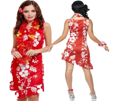 Hawaiian Beauty Ladies Fancy Dress Outfit Beach Party Hula Girl Outfit UK 12-14 - Image 1 of 2