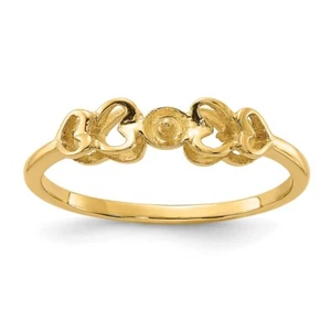 Real 14K Yellow Gold Polished Pearl Ring Mounting S:5; Women & Men - Picture 1 of 5
