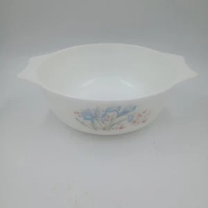 Vintage Pyrex Blue Iris Flowers 6” Casserole Dish Bowl Made in England NO LID - Picture 1 of 5