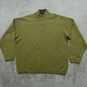 Tommy Bahama Sweater Men's Extra-Large Green Long-Sleeve 1/4-Zip Knit Sweatshirt - Picture 1 of 11