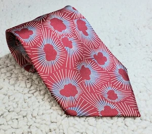 CORBATA CUELLO HOMBRE CLAYBROOKE 100% SEDA RN20041. Rojo con patrón abstracto plateado - Imagen 1 de 14