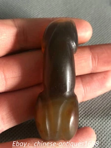Colgante amuleto genitales masculinos tallado en jade natural de China Hongshan cultura - Imagen 1 de 7
