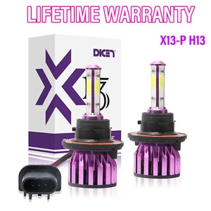 4 Sided LED Headlight Kit H13 9008 6000K White Bulbs Hi/Low Beam Super Bright - Picture 1 of 11