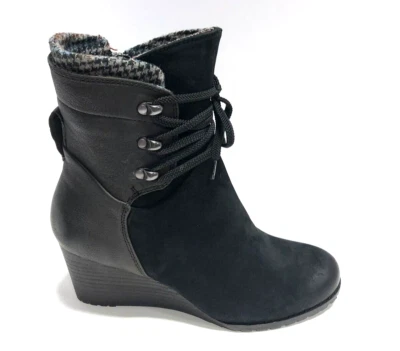 Botín de cuña Rockport Lucinda negro con cordones para mujer talla 8,5 ancho Foto 1 de 4